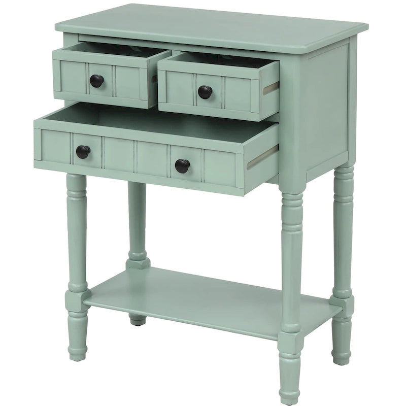 Console à 3 tiroirs multicolore avec étagère inférieure