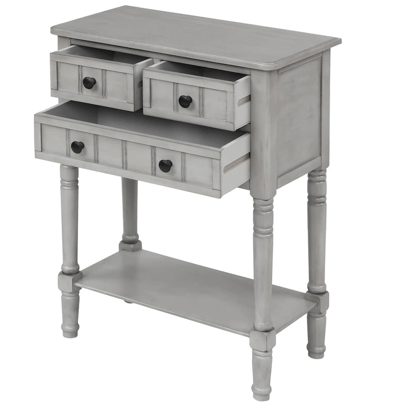 Console à 3 tiroirs multicolore avec étagère inférieure