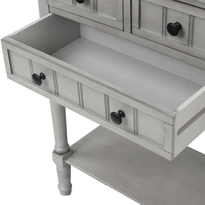 Console à 3 tiroirs multicolore avec étagère inférieure