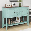 Console avec tiroirs et étagère inférieure, style antique bleu / rétro, pour 1 personne
