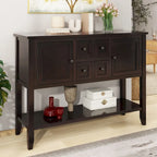 Console avec tiroirs et étagère inférieure, style antique bleu / rétro, pour 1 personne
