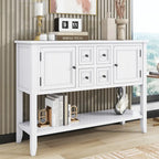 Console avec tiroirs et étagère inférieure, style antique bleu / rétro, pour 1 personne