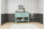 Nestfair Retro Sideboard Console Table with Drawers and Bottom Shelf