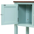 Console avec tiroirs et étagère inférieure, style antique bleu / rétro, pour 1 personne