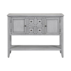 Console avec tiroirs et étagère inférieure, style antique bleu / rétro, pour 1 personne
