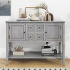 Console avec tiroirs et étagère inférieure, style antique bleu / rétro, pour 1 personne