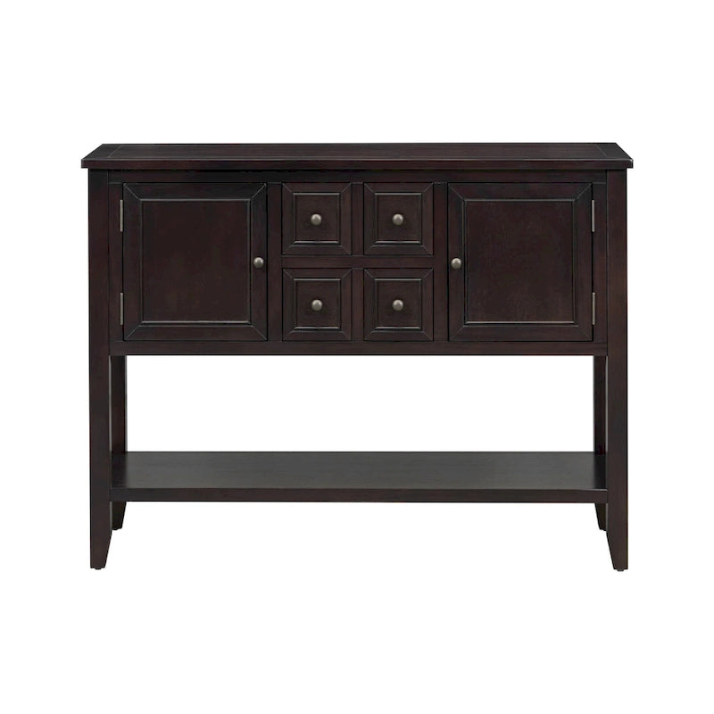 Console avec tiroirs et étagère inférieure, style antique bleu / rétro, pour 1 personne