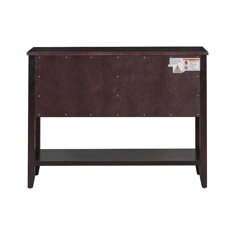 Console avec tiroirs et étagère inférieure, style antique bleu / rétro, pour 1 personne
