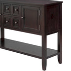 Console avec tiroirs et étagère inférieure, style antique bleu / rétro, pour 1 personne