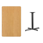 Table rectangulaire en stratifié acajou / noir / naturel / noyer avec piètement en X, 2 places
