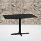 Table rectangulaire en stratifié acajou / noir / naturel / noyer avec piètement en X, 2 places
