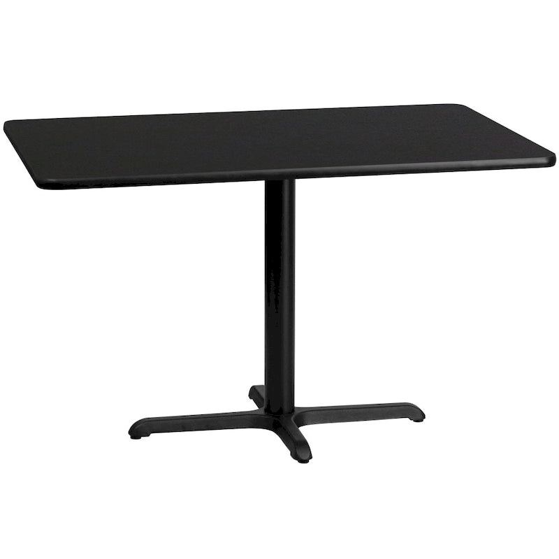 Table rectangulaire en stratifié acajou / noir / naturel / noyer avec piètement en X, 2 places