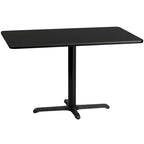 Table rectangulaire en stratifié acajou / noir / naturel / noyer avec piètement en X, 2 places