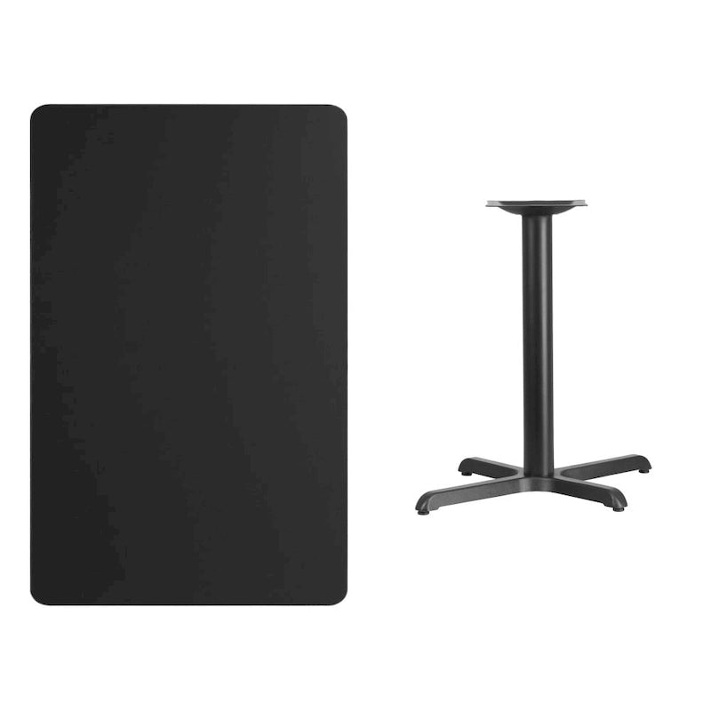 Table rectangulaire en stratifié acajou / noir / naturel / noyer avec piètement en X, 2 places