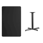 Table rectangulaire en stratifié acajou / noir / naturel / noyer avec piètement en X, 2 places