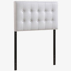 Tête de lit capitonnée en similicuir blanc pour lit simple 1 personne