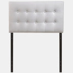 Tête de lit capitonnée en similicuir blanc pour lit simple 1 personne