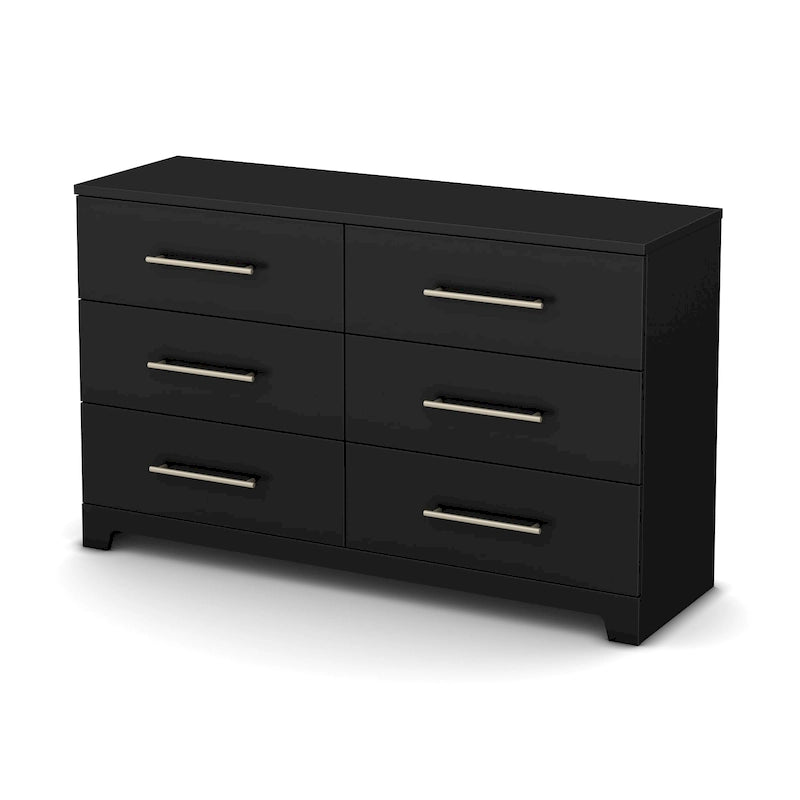 Commode double à 6 tiroirs en Noyer Noir pur / Noyer Brun / Chêne rustique pour 1-2 utilisateurs