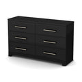 Commode double à 6 tiroirs en Noyer Noir pur / Noyer Brun / Chêne rustique pour 1-2 utilisateurs
