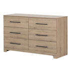 Commode double à 6 tiroirs en Noyer Noir pur / Noyer Brun / Chêne rustique pour 1-2 utilisateurs