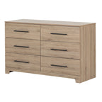 Commode double à 6 tiroirs en Noyer Noir pur / Noyer Brun / Chêne rustique pour 1-2 utilisateurs