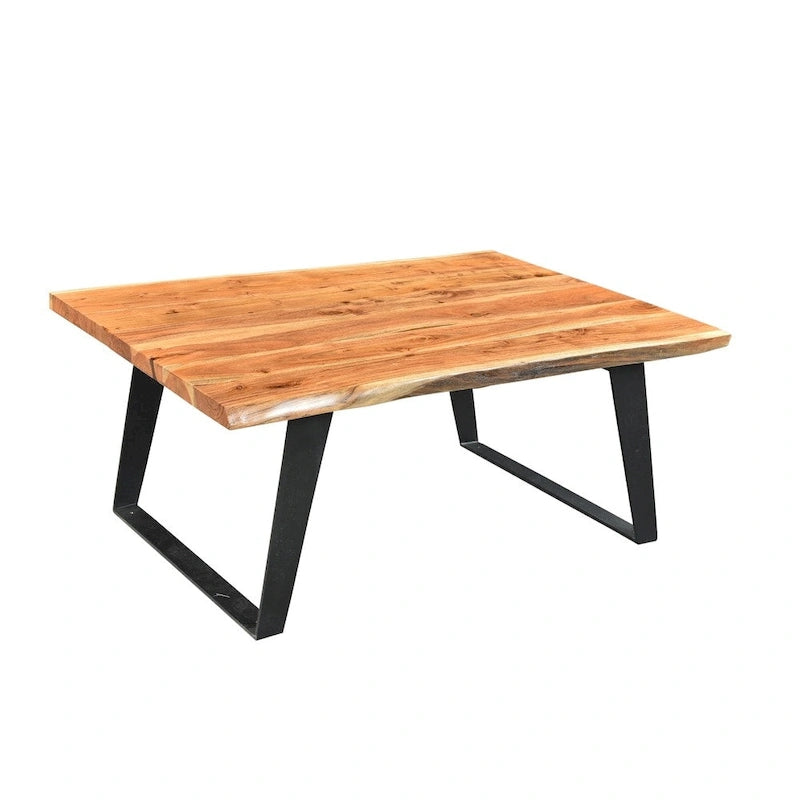 Handmade Solid Wood Live Edge Coffee Table (India) - 31 x 45 x 16