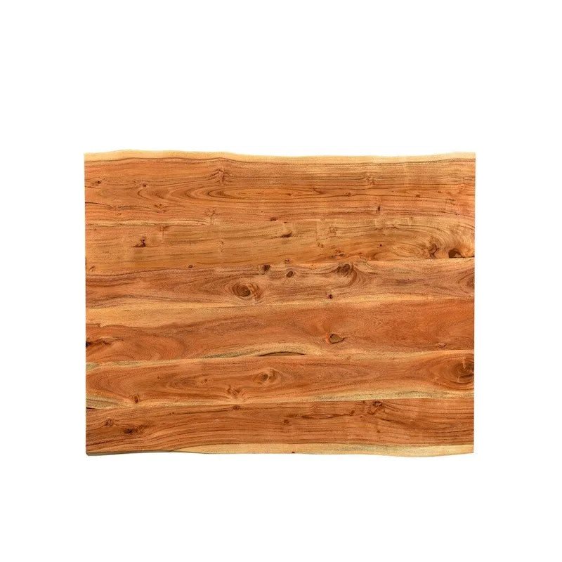 Table basse en acacia à bords irréguliers marron et noir – Pieds en fer, pour 1 personne
