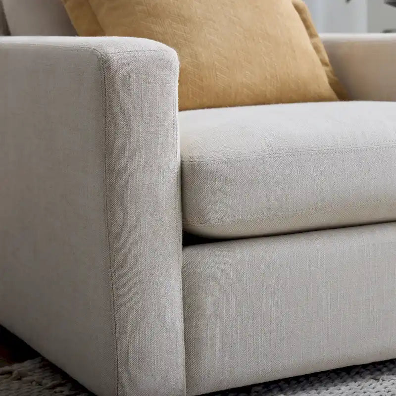 Fauteuil d'appoint rembourré crème, une place