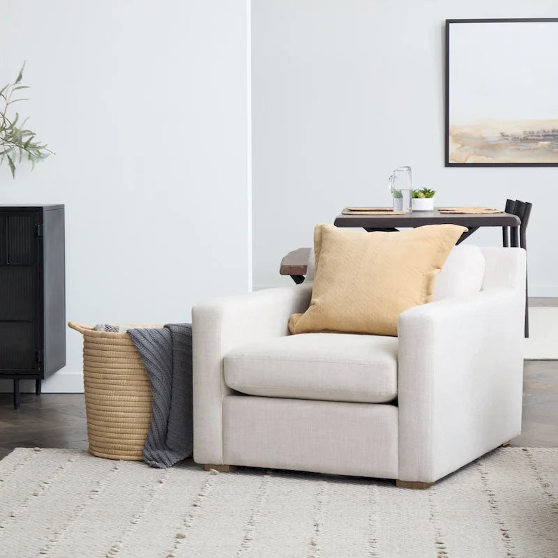 Fauteuil d'appoint rembourré crème, une place