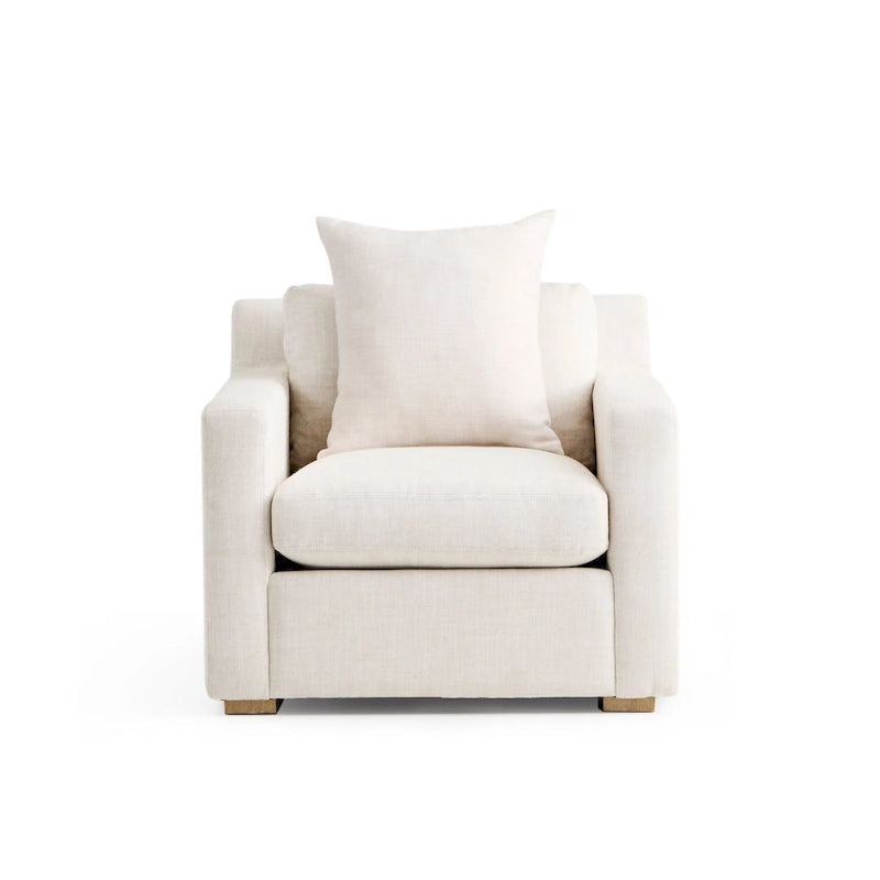 Fauteuil d'appoint rembourré crème, une place