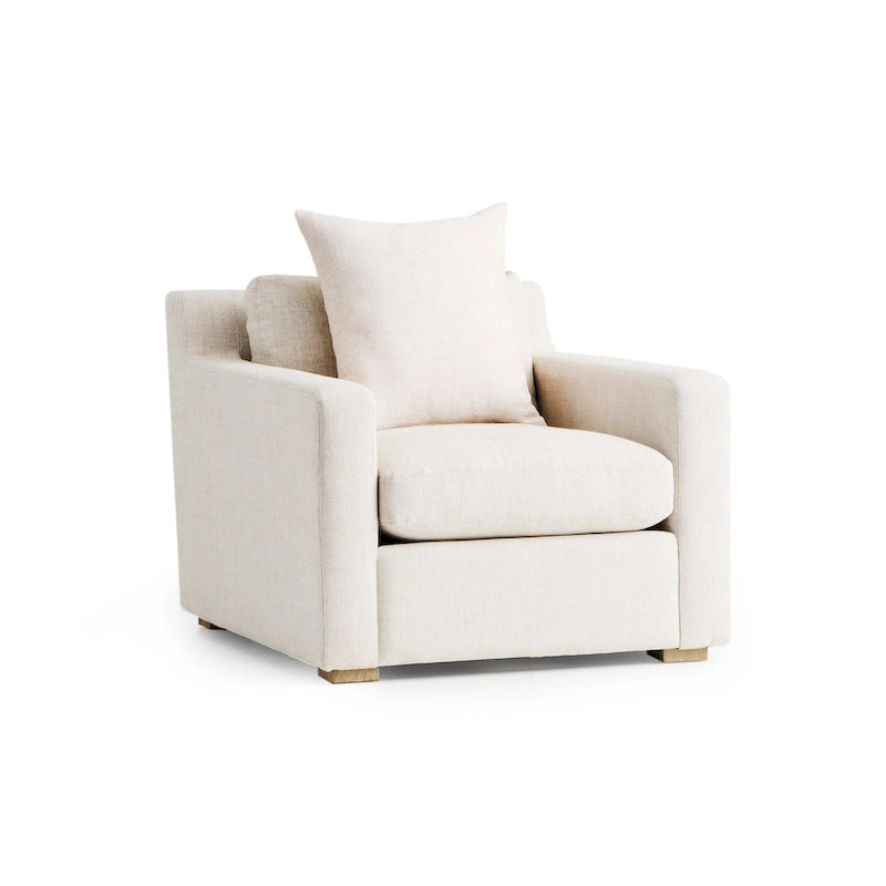 Fauteuil d'appoint rembourré crème, une place
