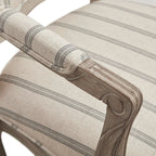 Fauteuil d’appoint à rayures naturelles avec pieds en bois – 1 personne