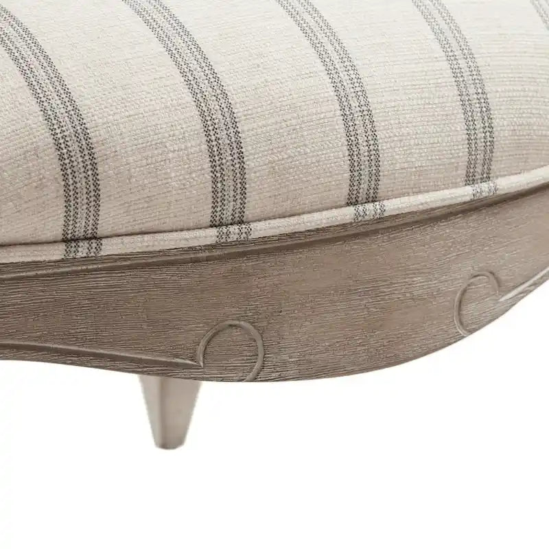 Fauteuil d’appoint à rayures naturelles avec pieds en bois – 1 personne