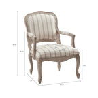 Fauteuil d’appoint à rayures naturelles avec pieds en bois – 1 personne