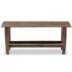 Table basse Mid-Century finition noyer avec étagère ouverte, 1 pièce