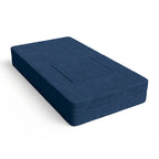 Fauteuil-lit convertible gris avec pouf, 1 personne, lit jumeau