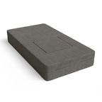 Fauteuil-lit convertible gris avec pouf, 1 personne, lit jumeau