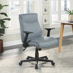 Chaise de bureau mi-hauteur en similicuir noir / chocolat / anthracite, unitaire