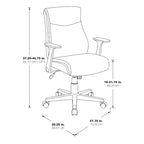 Chaise de bureau mi-hauteur en similicuir noir / chocolat / anthracite, unitaire