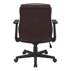 Chaise de bureau mi-hauteur en similicuir noir / chocolat / anthracite, unitaire