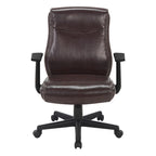 Chaise de bureau mi-hauteur en similicuir noir / chocolat / anthracite, unitaire