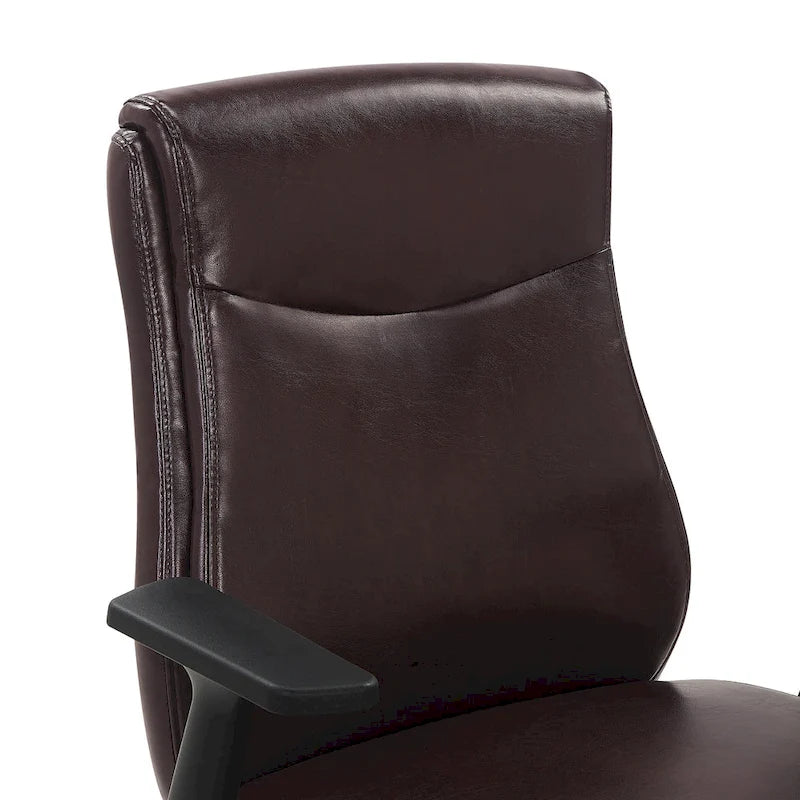Chaise de bureau mi-hauteur en similicuir noir / chocolat / anthracite, unitaire