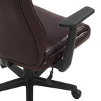 Chaise de bureau mi-hauteur en similicuir noir / chocolat / anthracite, unitaire
