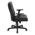 Chaise de bureau mi-hauteur en similicuir noir / chocolat / anthracite, unitaire