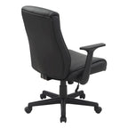 Chaise de bureau mi-hauteur en similicuir noir / chocolat / anthracite, unitaire