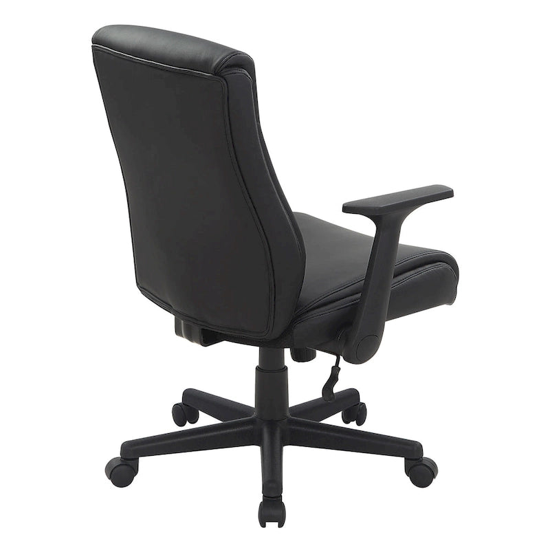 Chaise de bureau mi-hauteur en similicuir noir / chocolat / anthracite, unitaire