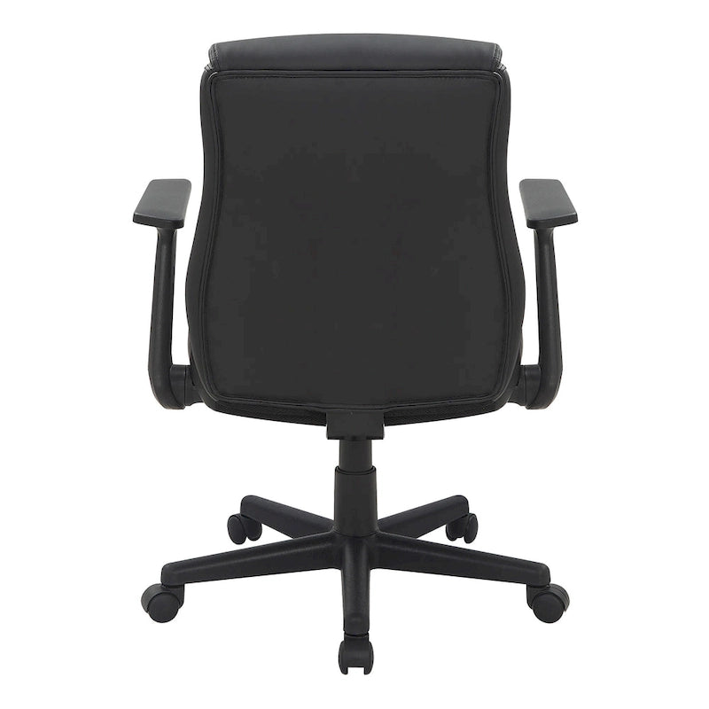 Chaise de bureau mi-hauteur en similicuir noir / chocolat / anthracite, unitaire