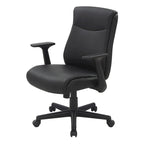 Chaise de bureau mi-hauteur en similicuir noir / chocolat / anthracite, unitaire