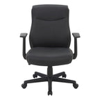 Chaise de bureau mi-hauteur en similicuir noir / chocolat / anthracite, unitaire