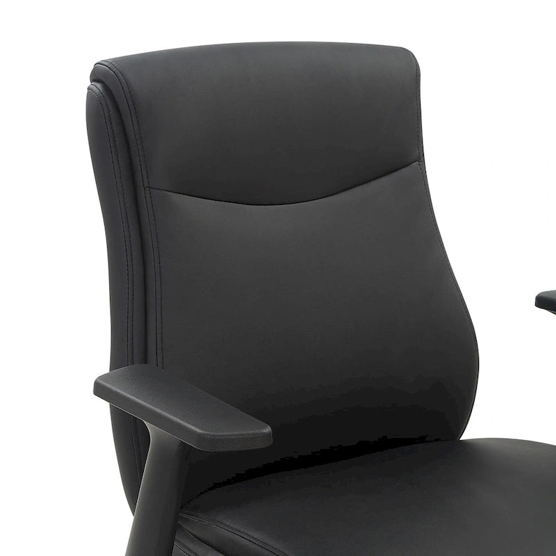 Chaise de bureau mi-hauteur en similicuir noir / chocolat / anthracite, unitaire